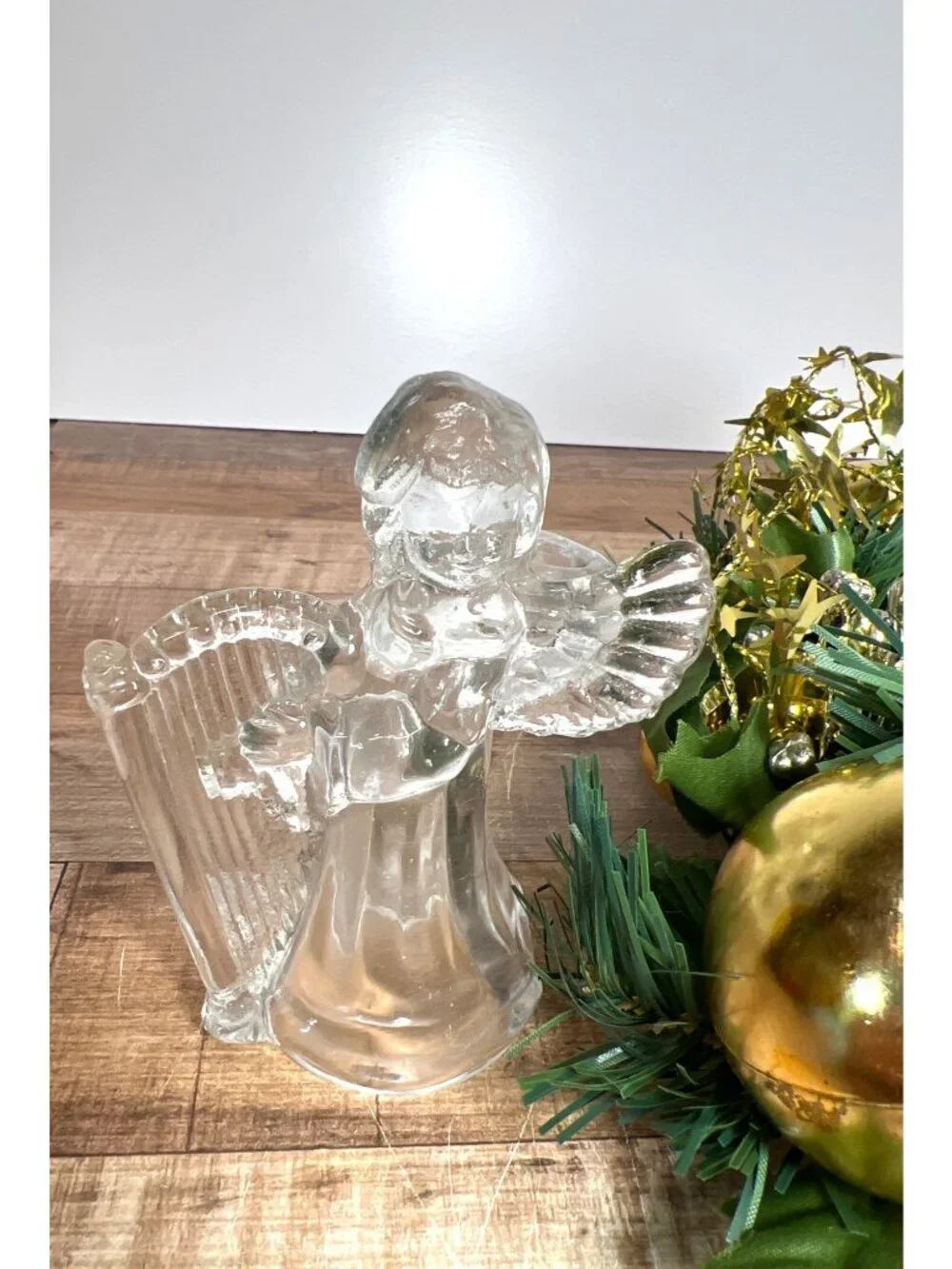 Angel Trio Centerpiece By House Of Lloyd With Glass Figurines And Holiday Decor